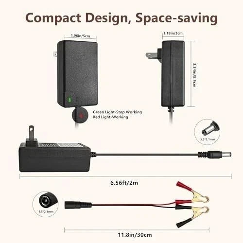 24v Battery Charger for Kids Ride on Cars – Compatible with Power Wheels, *