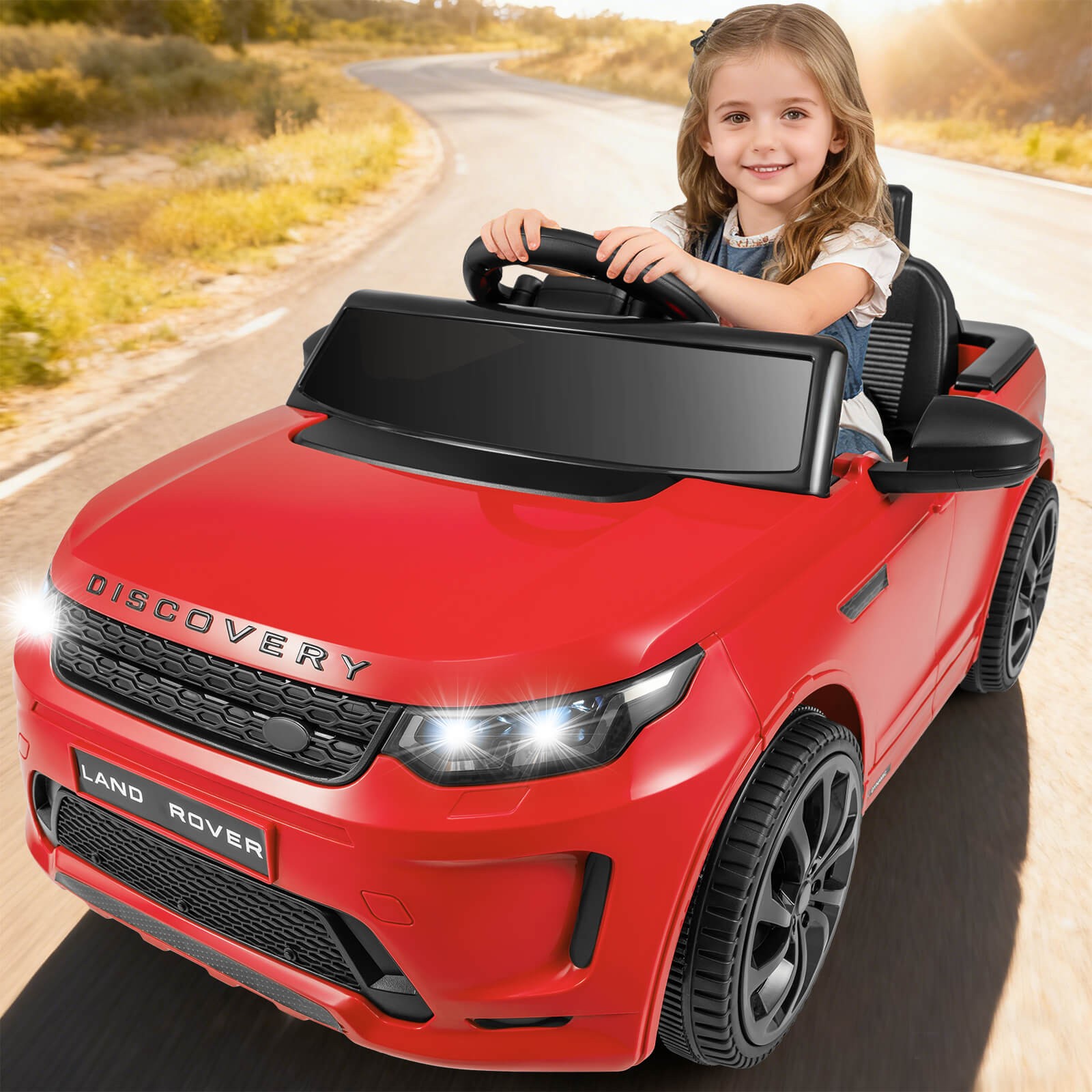 Licensed Land Rover Kids Ride on Car w/Remote Control, LED Lights, Music, Horn