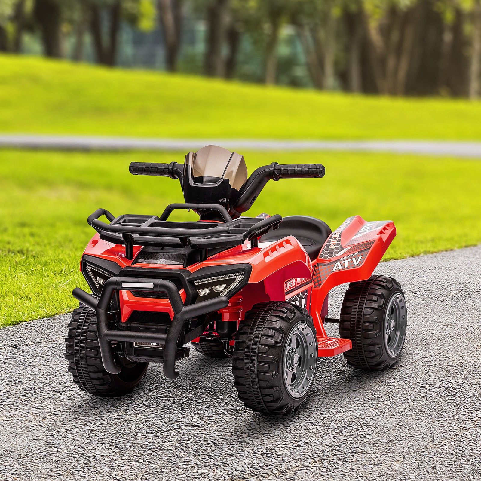 Kids Ride-on Electric Four Wheeler ATV, Quad with Music, Red