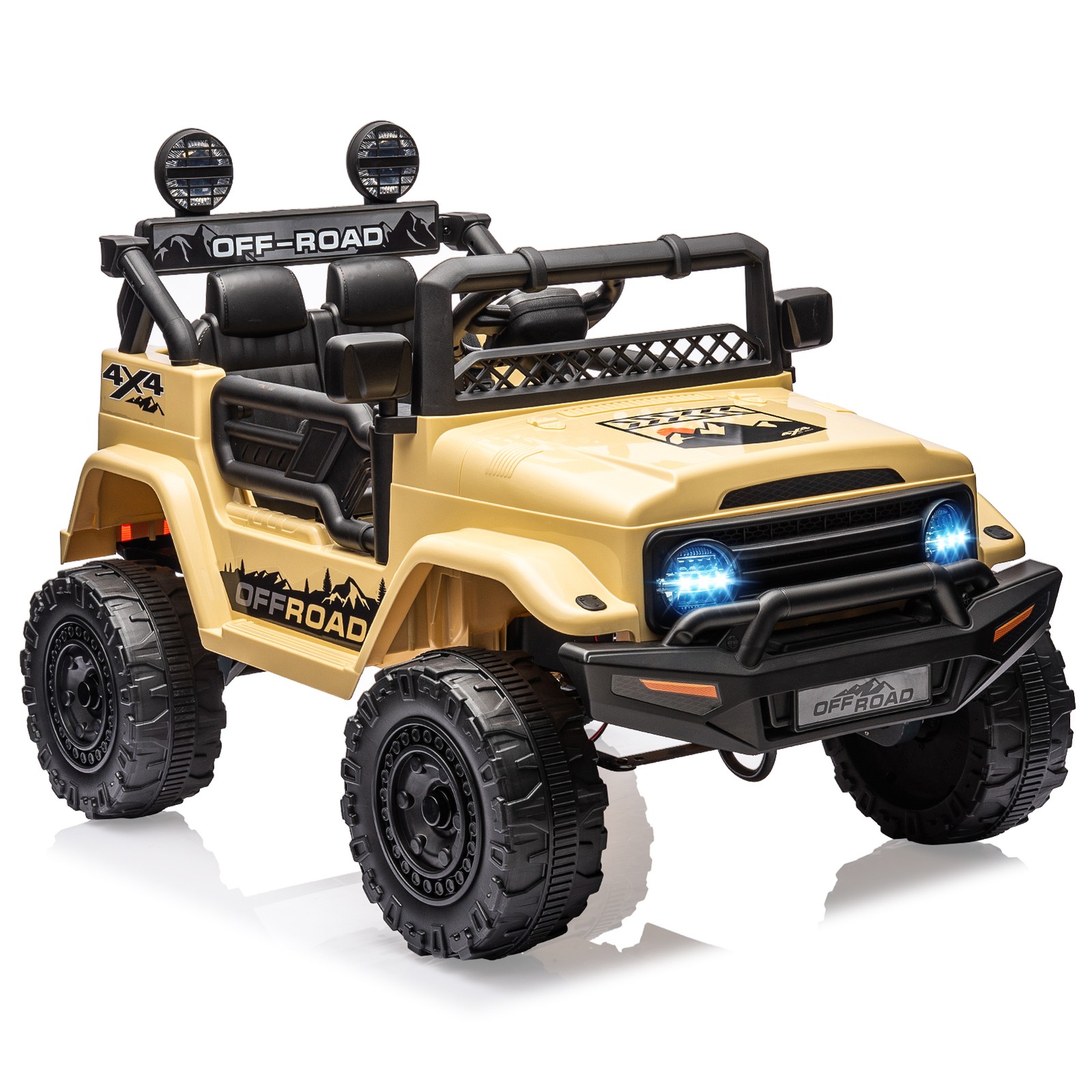 RC Ride on Truck Car 12V Kids Electric Vehicles,LED Lights,Bluetooth,3 Speeds