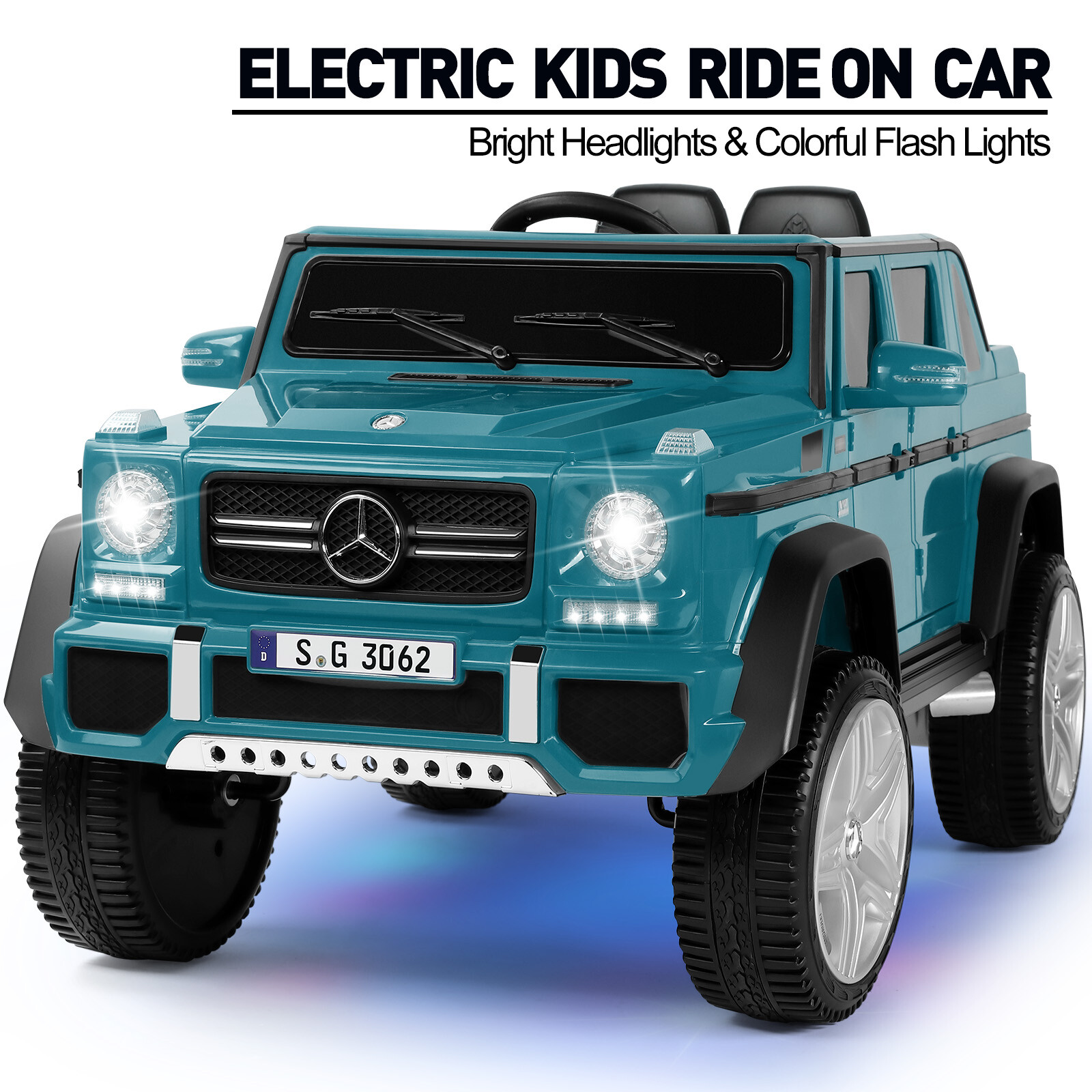 Blue 12V Battery Kids Ride On Car Electric Truck Toy Gift w/MP3+USB+Light+Remote