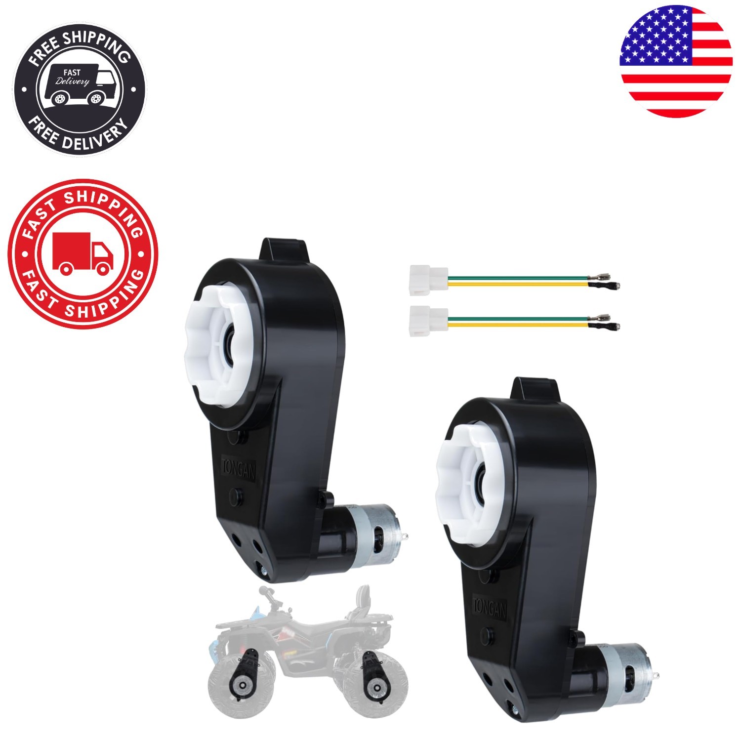 High-Speed 24V RS555 Electric Motor Gearbox for Kid Trax Cars – 200W Power