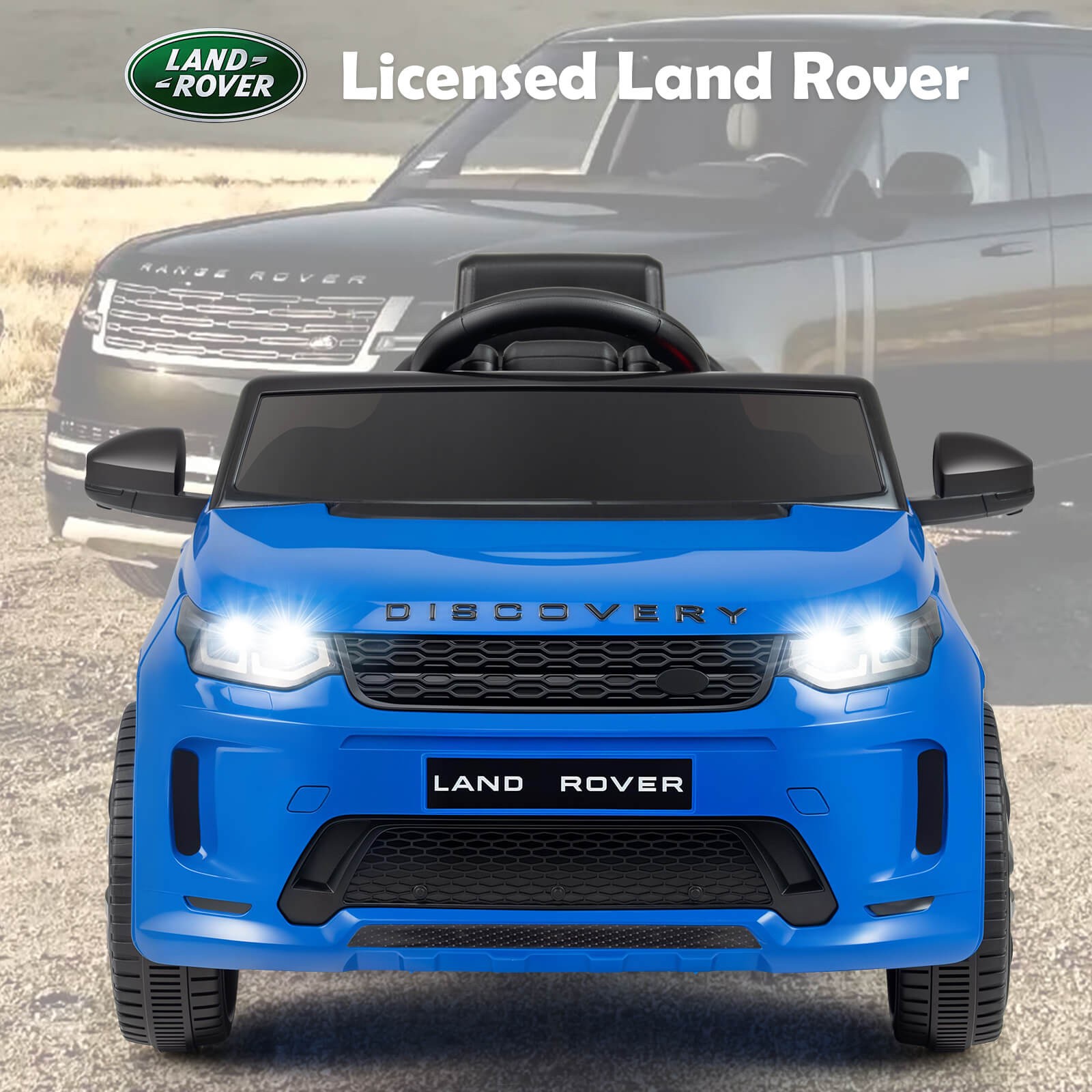 Licensed Land Rover Kids Ride on Car w/Remote Control, LED Lights, Music, Horn