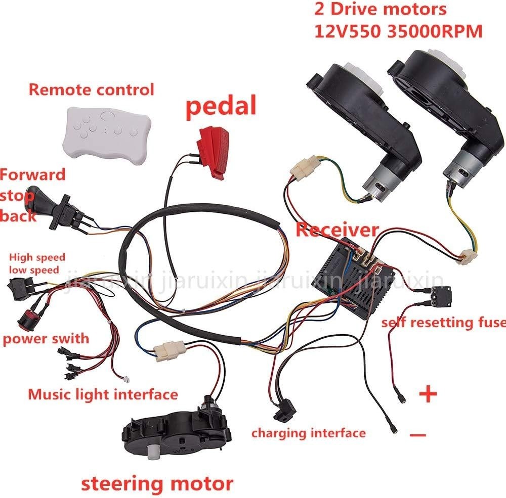 All-in-One 12V Ride-On Car Remote Control and Wiring Set for Smooth Operation