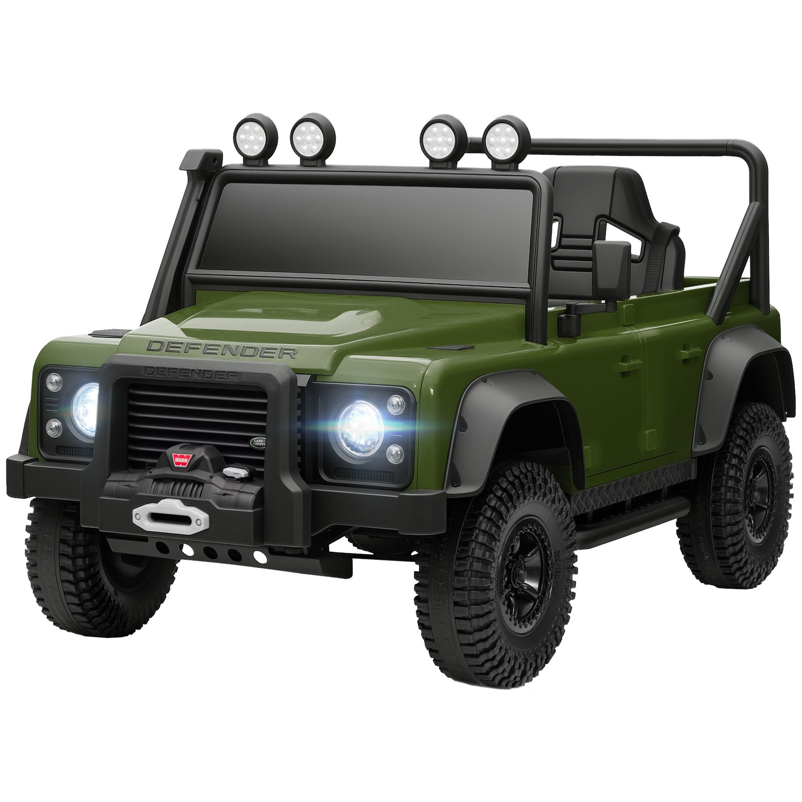 Kids Electric Car, Land Rover Licensed Off-Road Ride On Car, Green