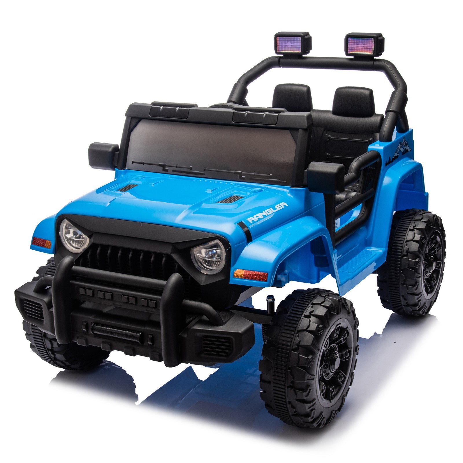 12V Kids Ride On Car Dual Drive 4 wheel With Bluetooth USB for Kids 2-4 Blue