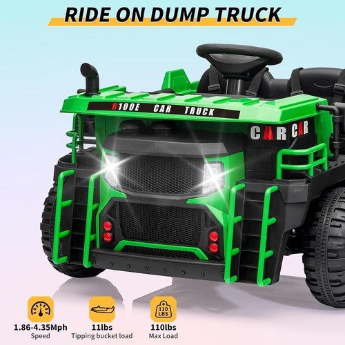 24V Ride On Car Dump Truck 2 Seater Electric Cars for Kids with Remote Control