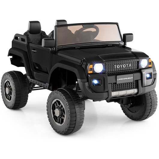 24V 2-Seater Kids Ride On Car 4WD/2WD Switchable w/ Remote Control – Black
