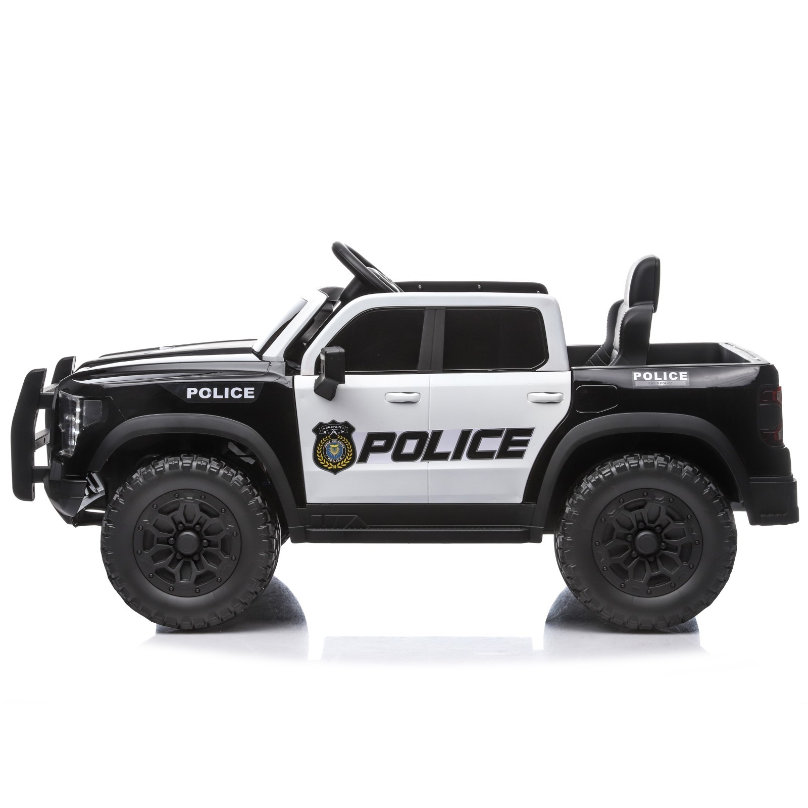 Kids Ride On Police Car 12V Dual Motors Remote Control Music Lights