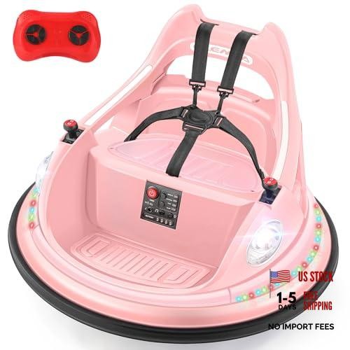 Bumper Car for Kids,1.9mph Max,12V Toddler Ride on Toys with Remote Pink
