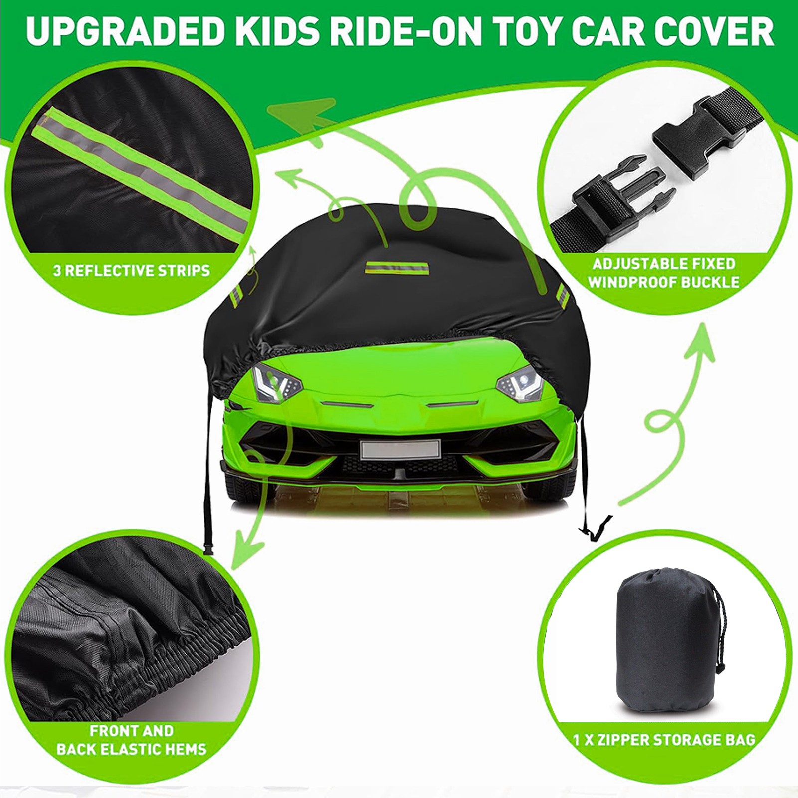 Kids Car Cover 420D Ride on Toy Covers for Kids Electric Vehicle 55*33*32inch