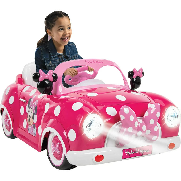 Disney Minnie Convertible Car Mouse 6V Battery-Powered Ride-On Toy, Ages 3+