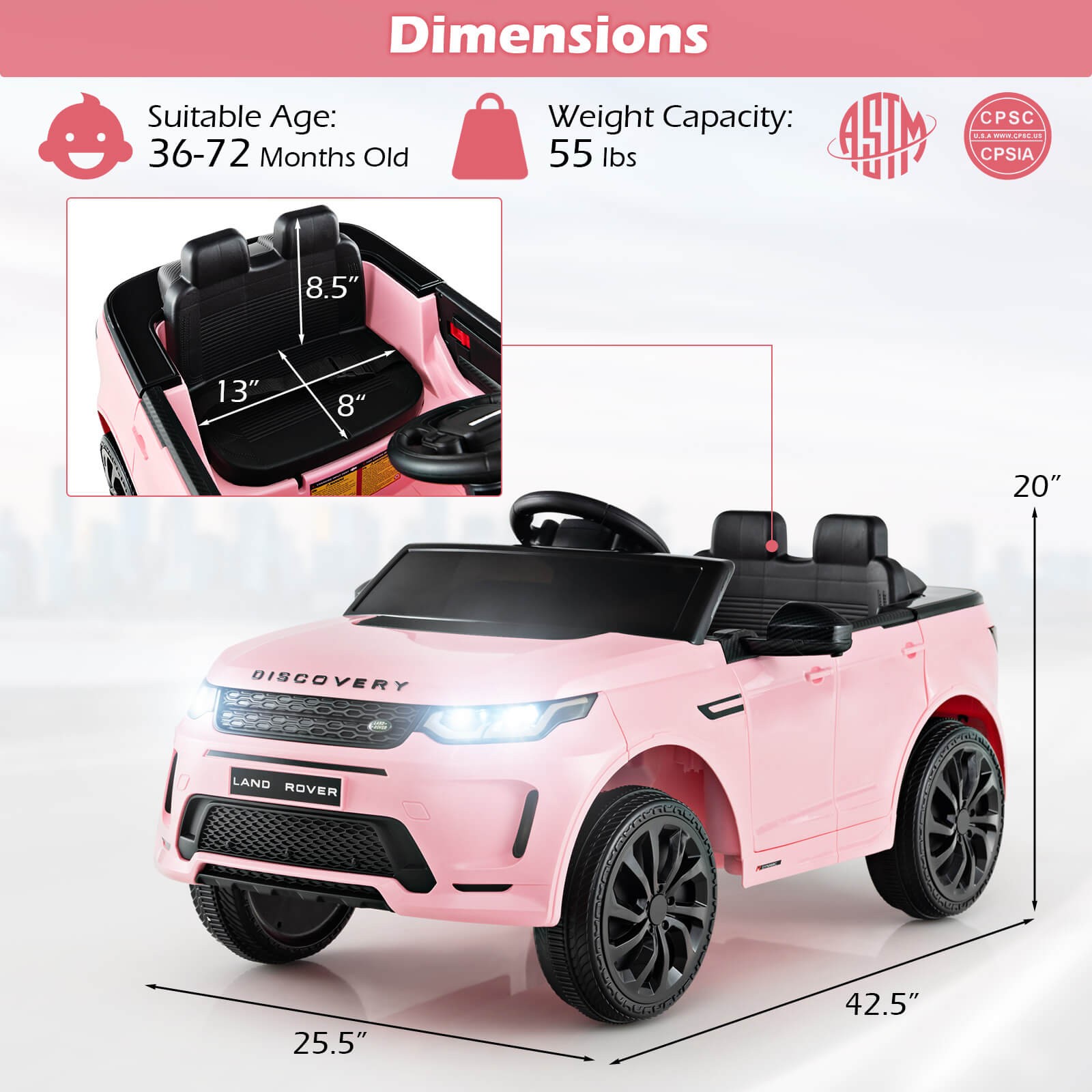 12V Kids Ride On Car Licensed Land Rover Electric Vehicle w/ Remote Control