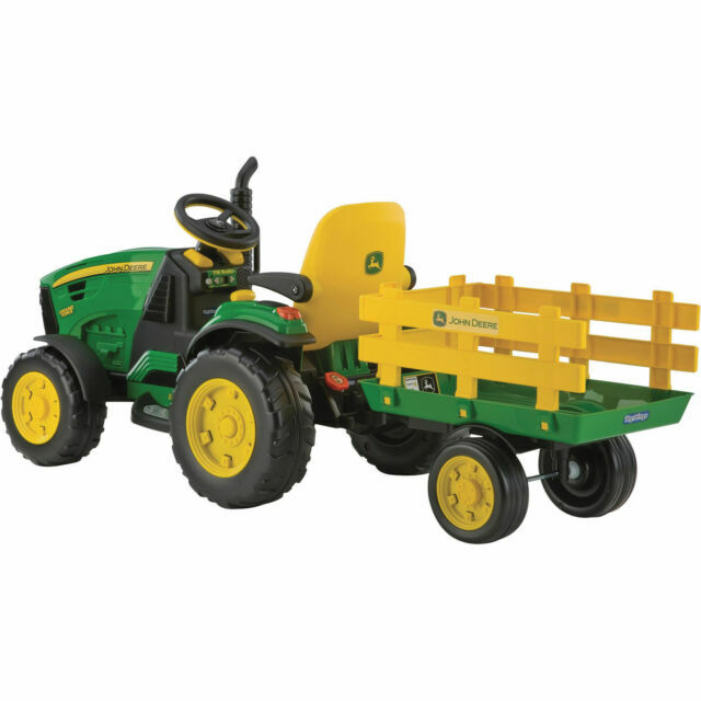 Peg Perego John Deere12 Volt Multi-Speed Ride on Ground Force Tractor & Trailer