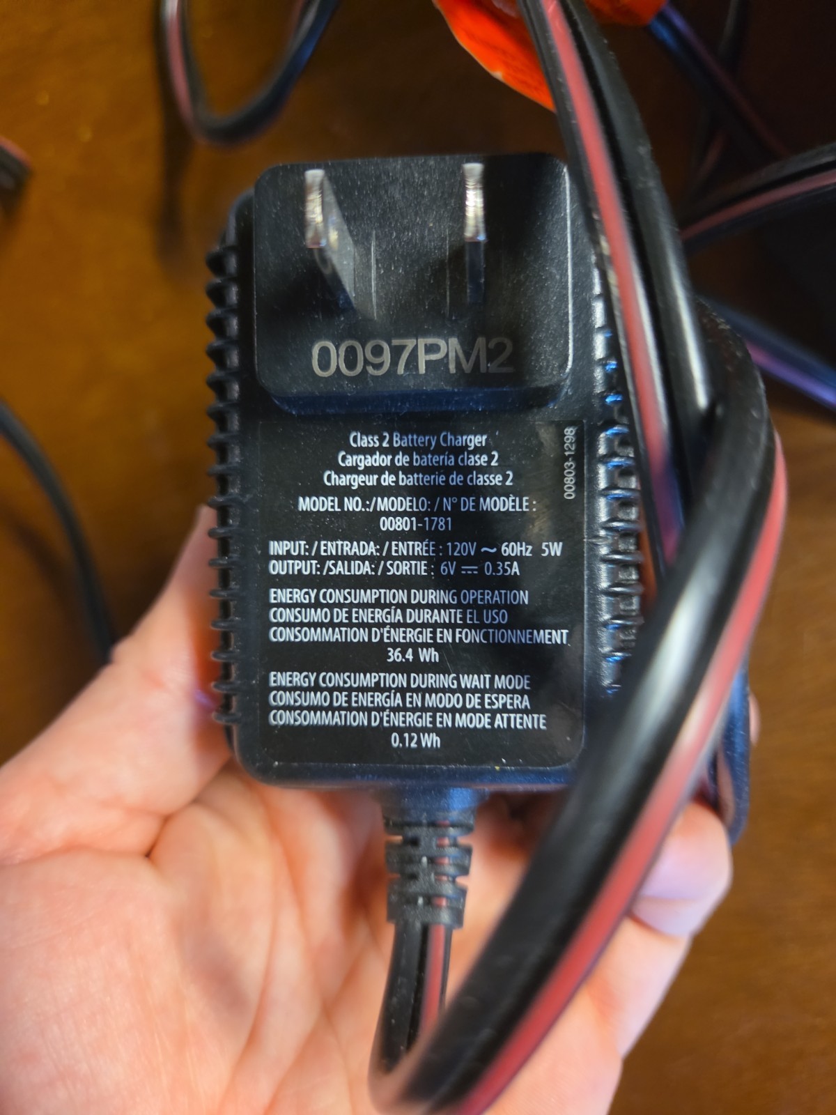 Fisher Price Power Wheels Class 2 Battery Charger Model 00801-1781 Wall Plug In