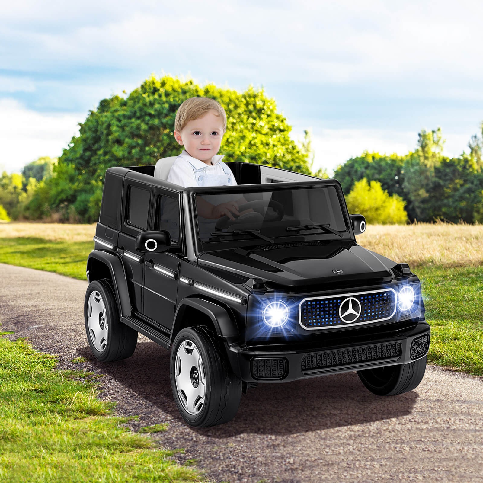 Licensed Mercedes-Benz EQG Kids Ride On Car w/ Remote Control Detachable Battery