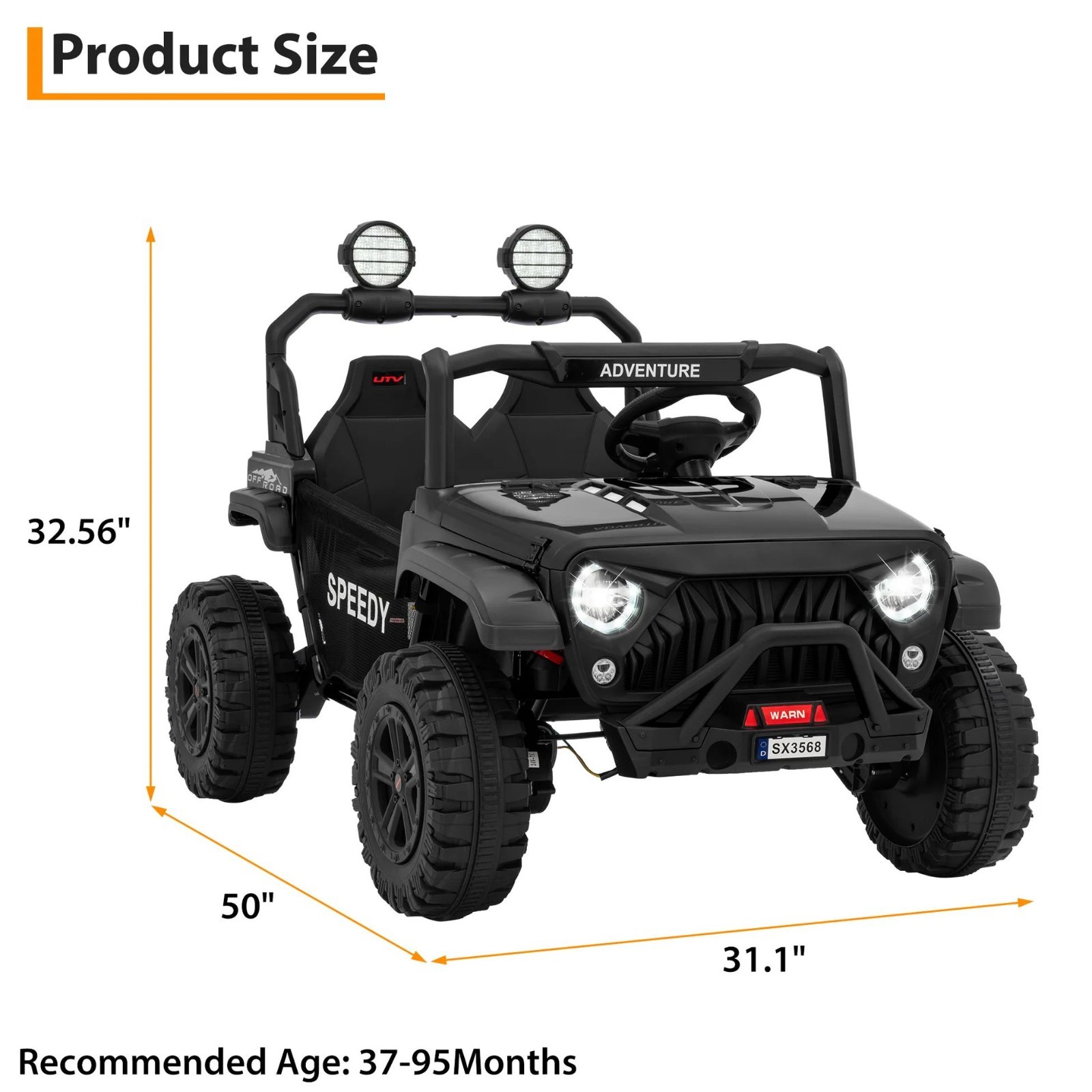 Garvee 24V Ride On Toys for Big Kids with Remote Control, 4WD Electric Car, 2 Se
