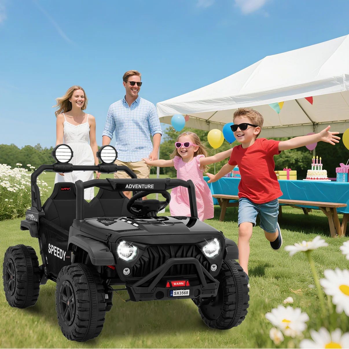 Garvee 24V Ride On Toys for Big Kids with Remote Control, 4WD Electric Car, 2 Se