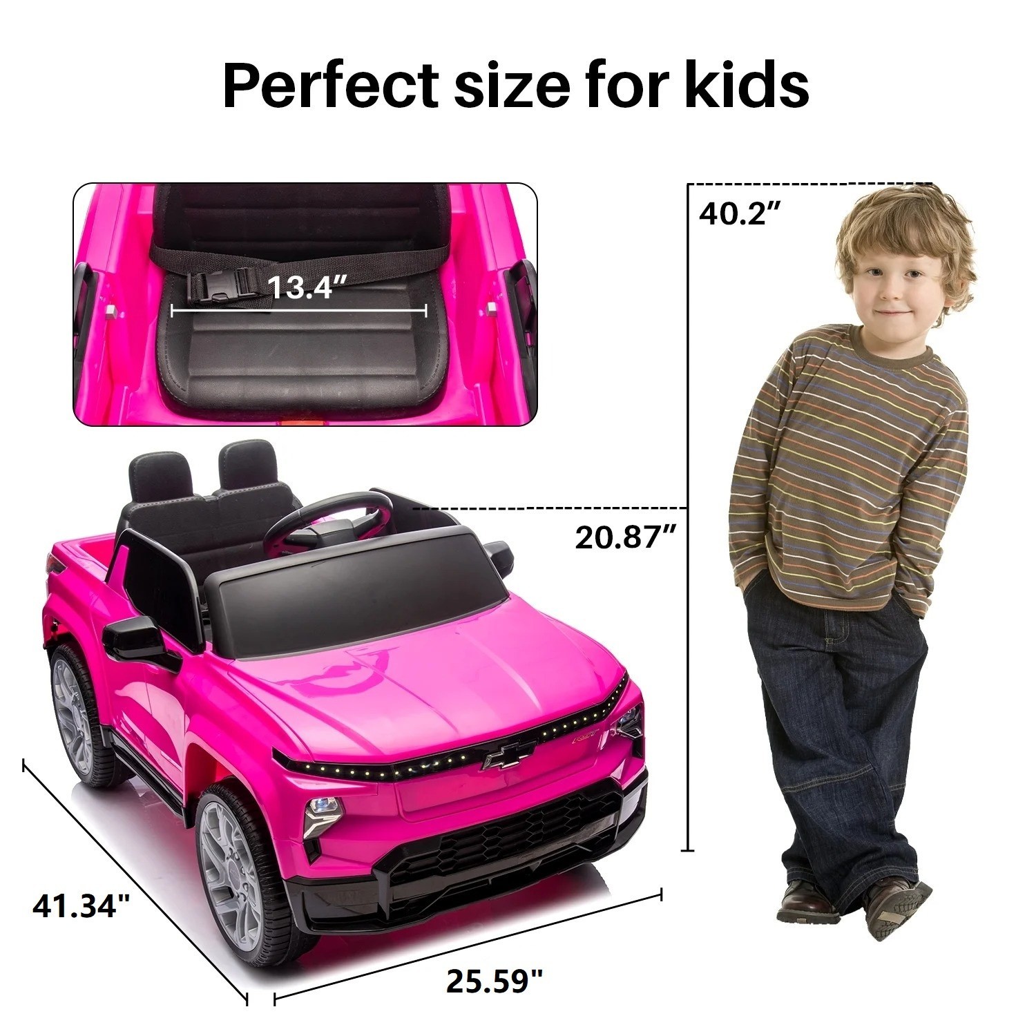 Licensed Chevrolet Silverado 12V Ride On Truck Electric Cars for Kids Toddlers