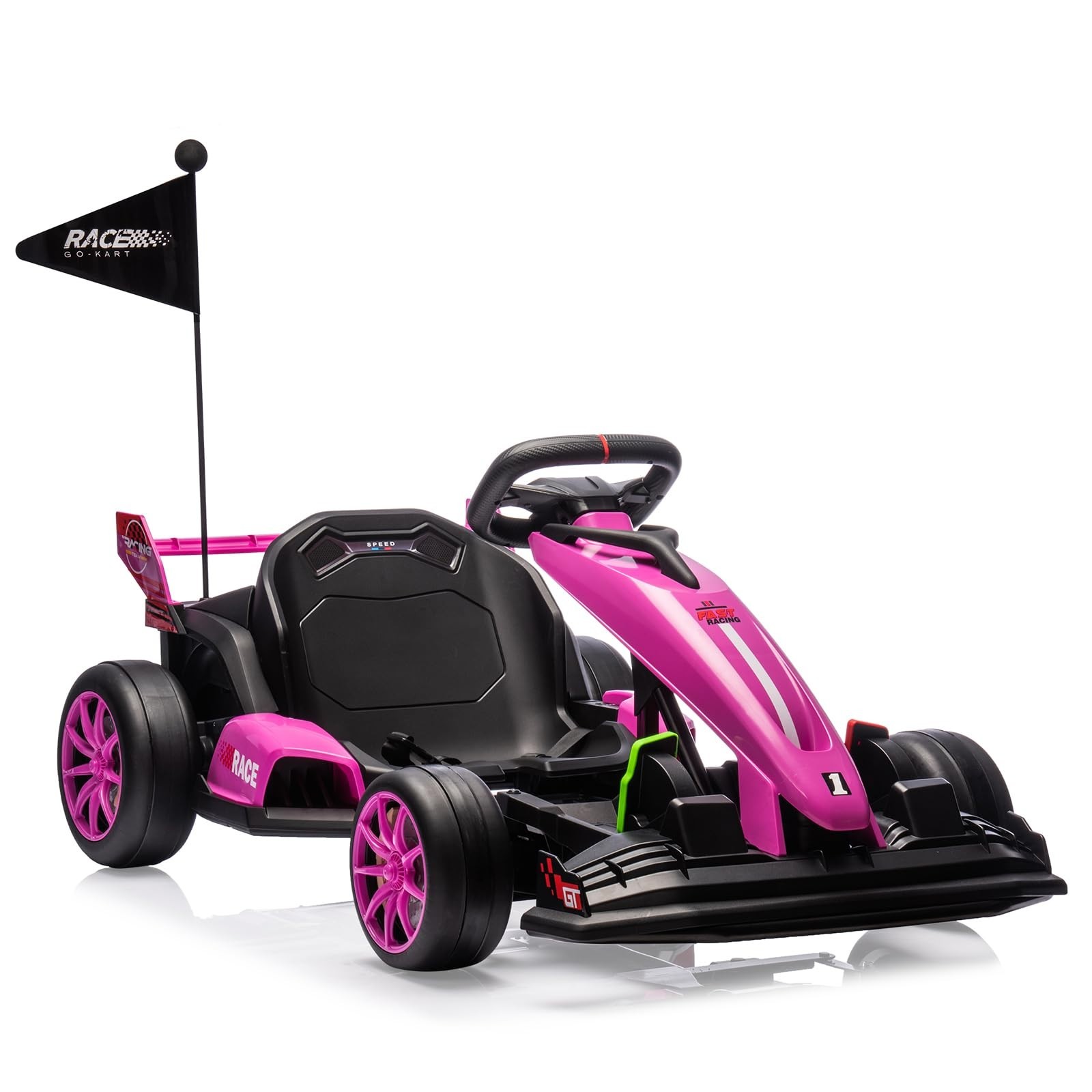24V Electric Drift Kart for Kids Go Kart Ride Car w/ Adjustable Seat Ride on Toy