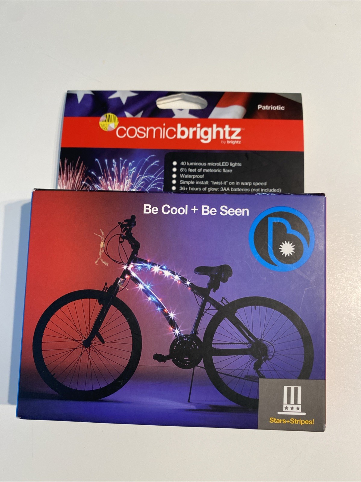 CosmicBrightz red white blue patriot Battery Power LED Lights Bikes & Ride Ons