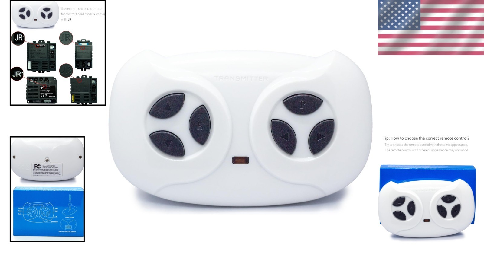 Compact 2.4GHz Bluetooth Remote Controller for Toddler Ride-On Cars and Trucks