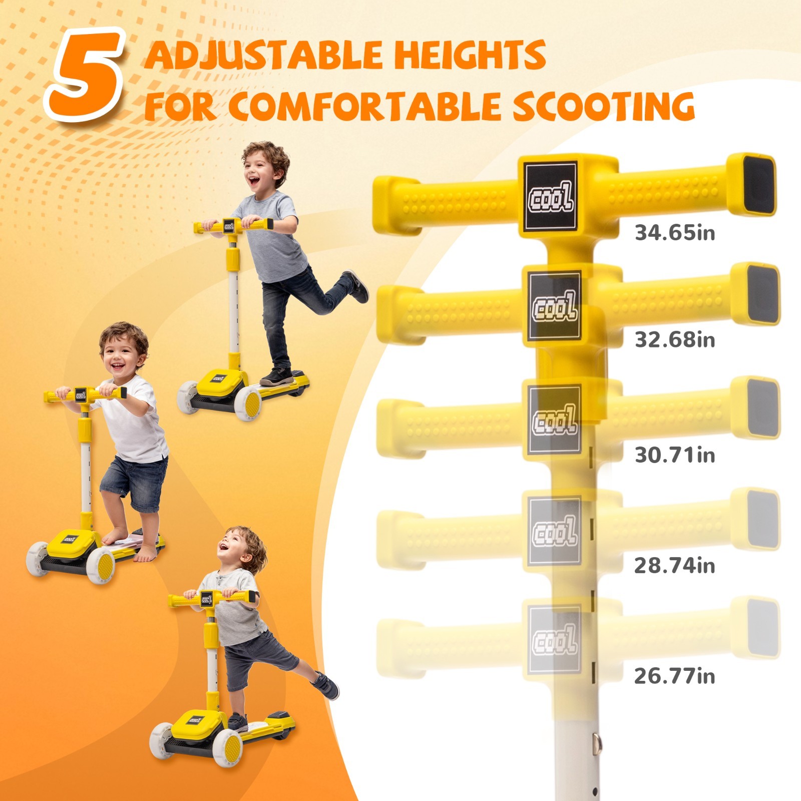 Kids 3-Wheel Scooter w/ Buildable Blocks PU Flashing Wheels Music Foldable
