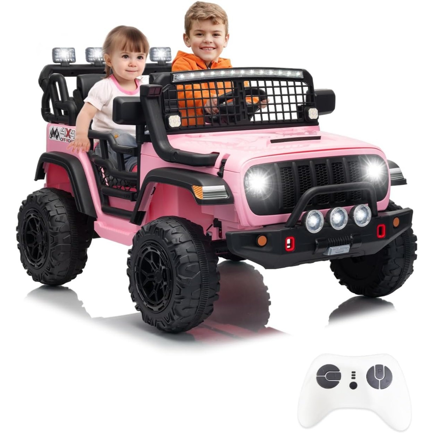 24V 2-Seater Kids Ride On Car w/ Remote, 200W Motors, LED Lights, Music & USB