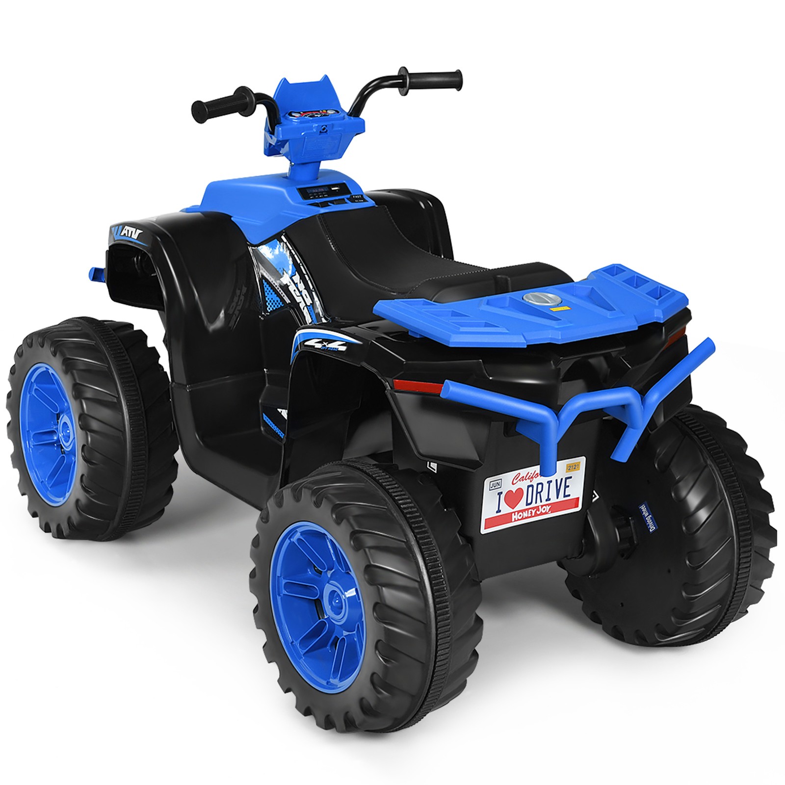 12V Electric Kids Ride On Car ATV 4-Wheeler Quad w/ Music LED Light Navy