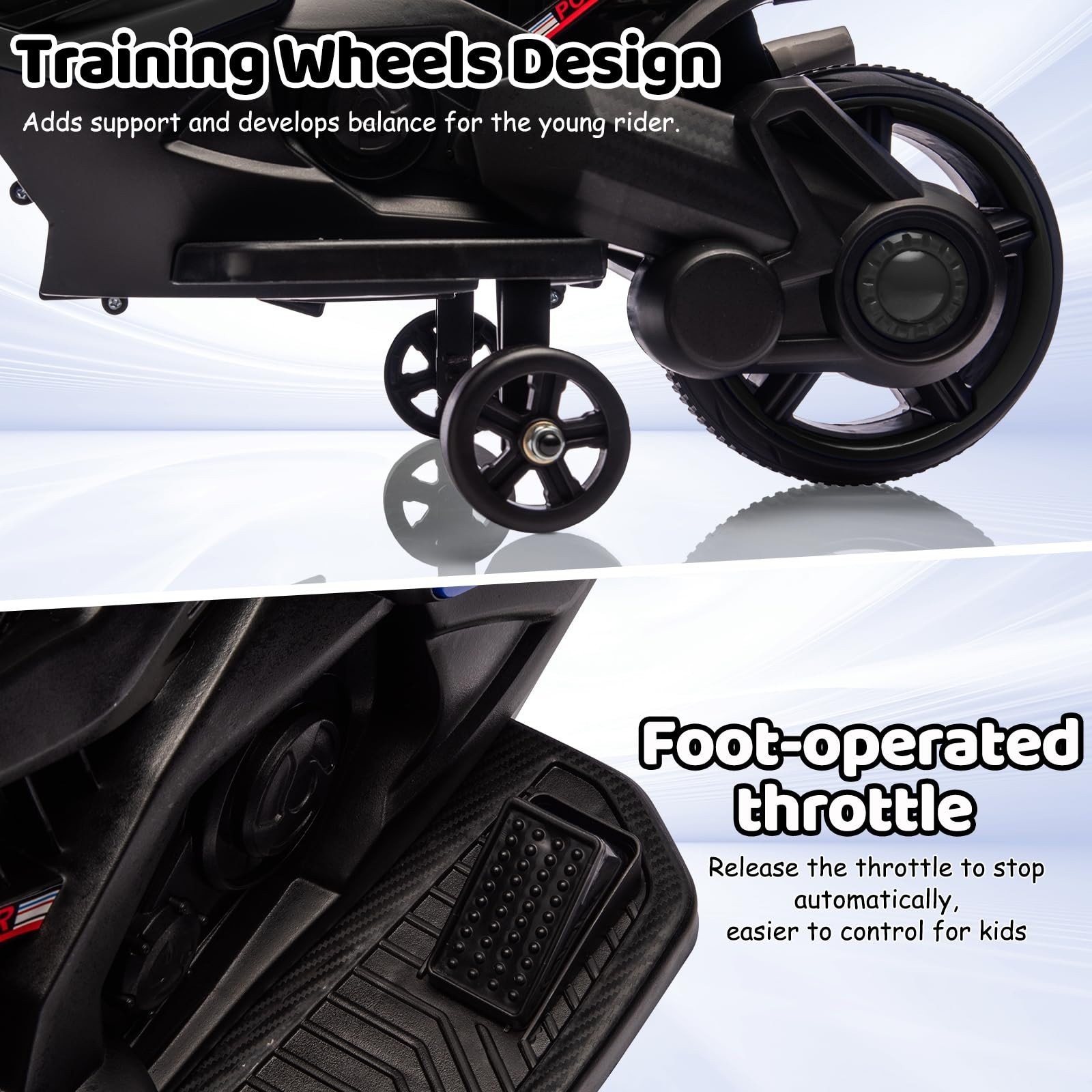 6V Kids Ride On Motorcycle – Battery Powered, Treaded Tires, Headlight, Horn, Mu