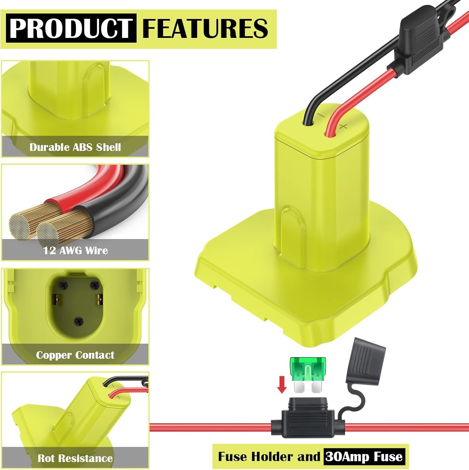 Power Wheel Adapter Ryobi 18V Battery Conversion Kit for Power Wheels RC Toys