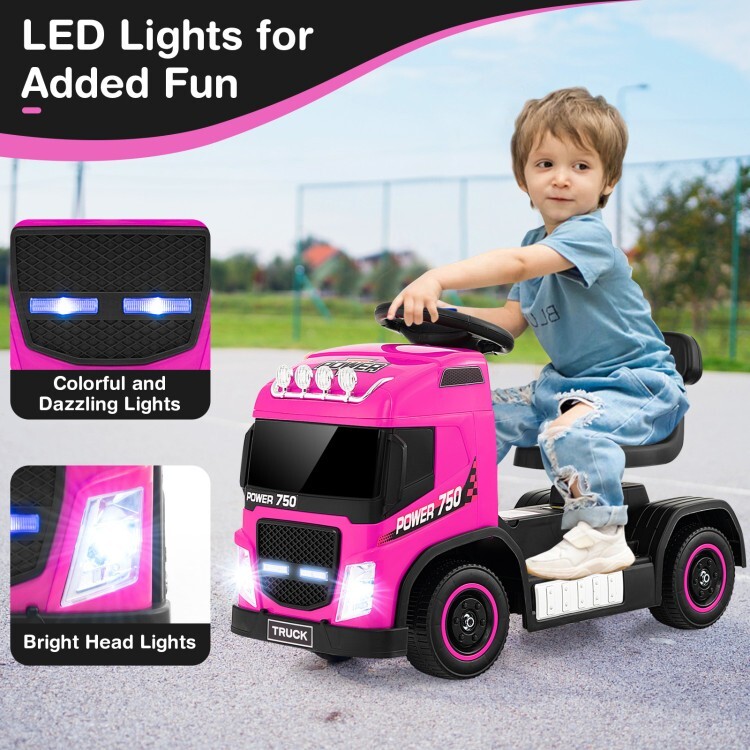 6V Rechargeable Battery Kids Ride-on Electric Truck Car w/Height Adjustable Seat