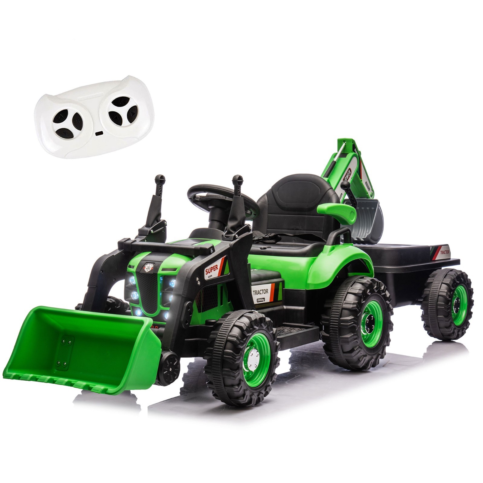 24V Kids Ride On Tractor Electric Car w/Remote, LED Tail-light, 3 Speed Toy