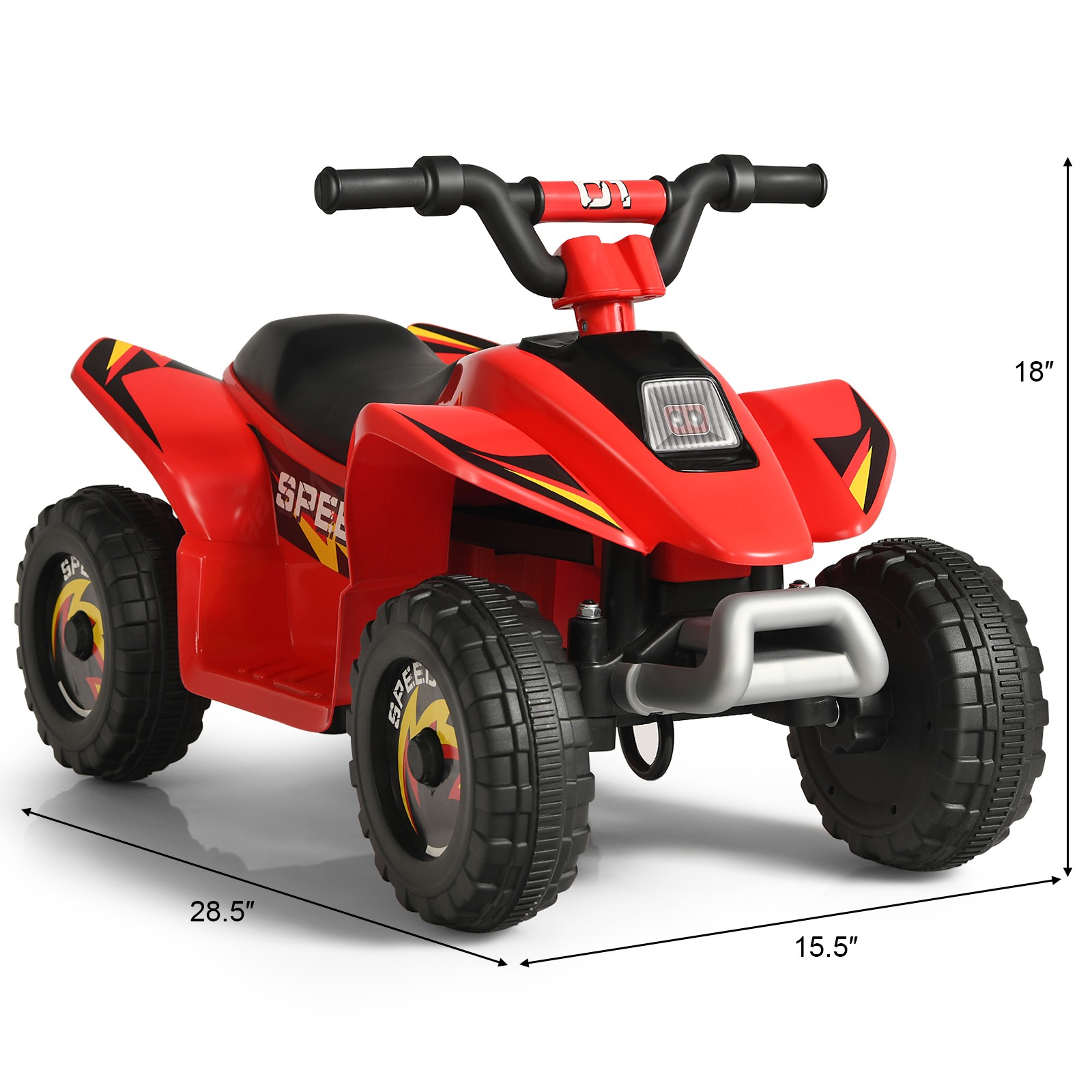 6V Kids Electric Quad ATV 4 Wheels Toddlers Ride On Car Forward & Reverse Red