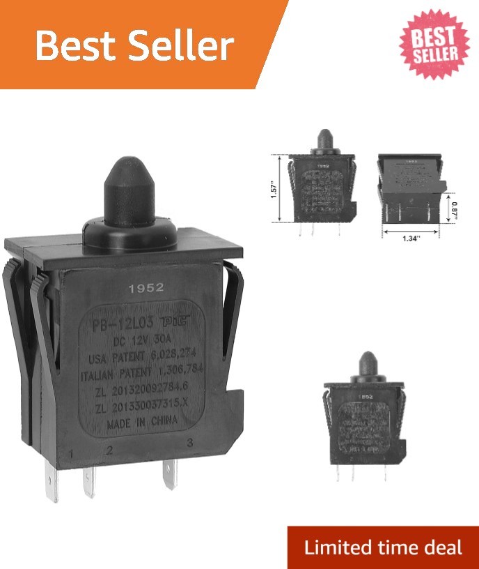 Durable Copper Plunger Foot Switch for Power Wheels – 360 Watts, Light & Compact