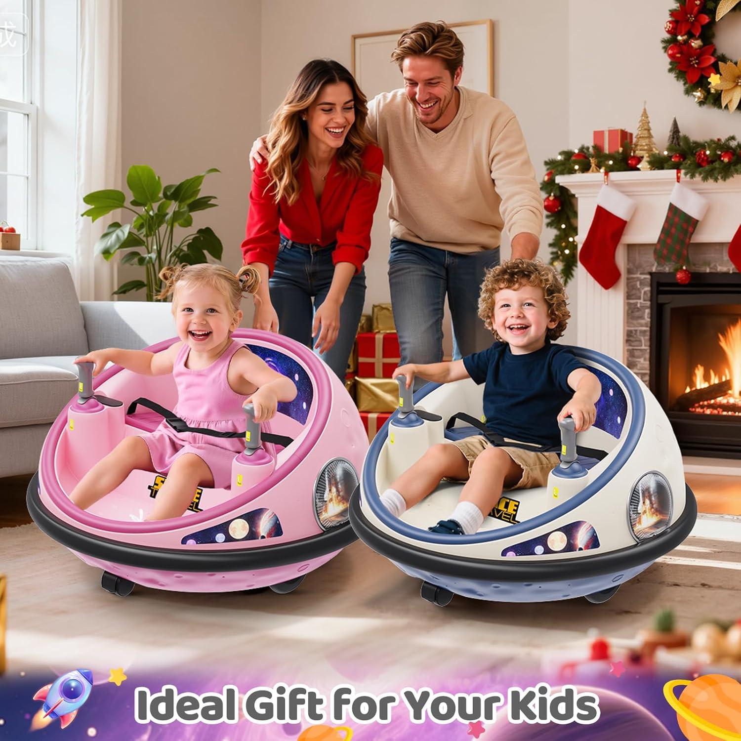 Electric Bumper Car with Remote Control, 360°Spinning Ride-On Vehicle, Rechargea