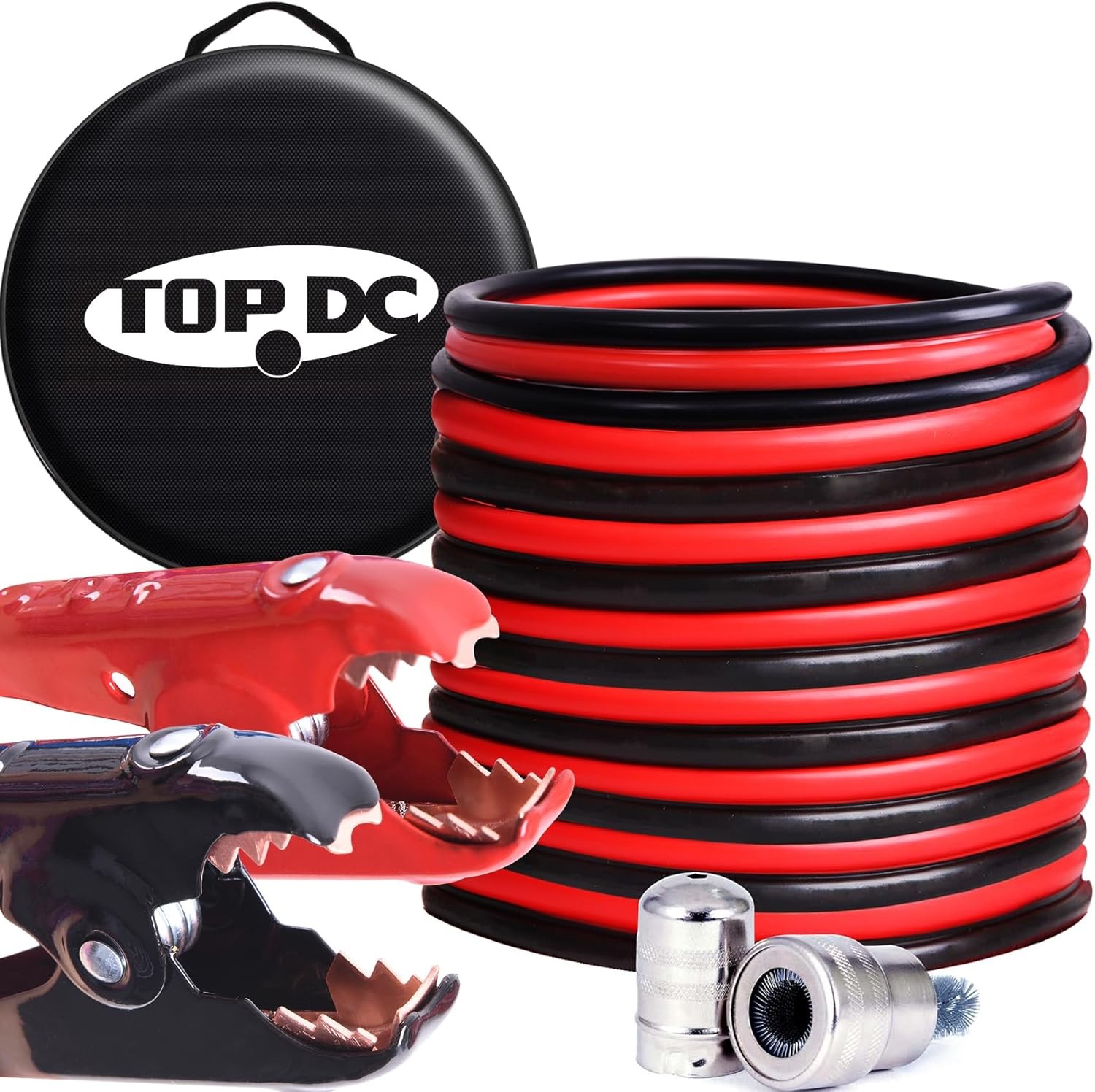Juper Cable,1 Gauge 25/30 Feet 800A Booster Cables w UL-Listed Clamps for Trucks
