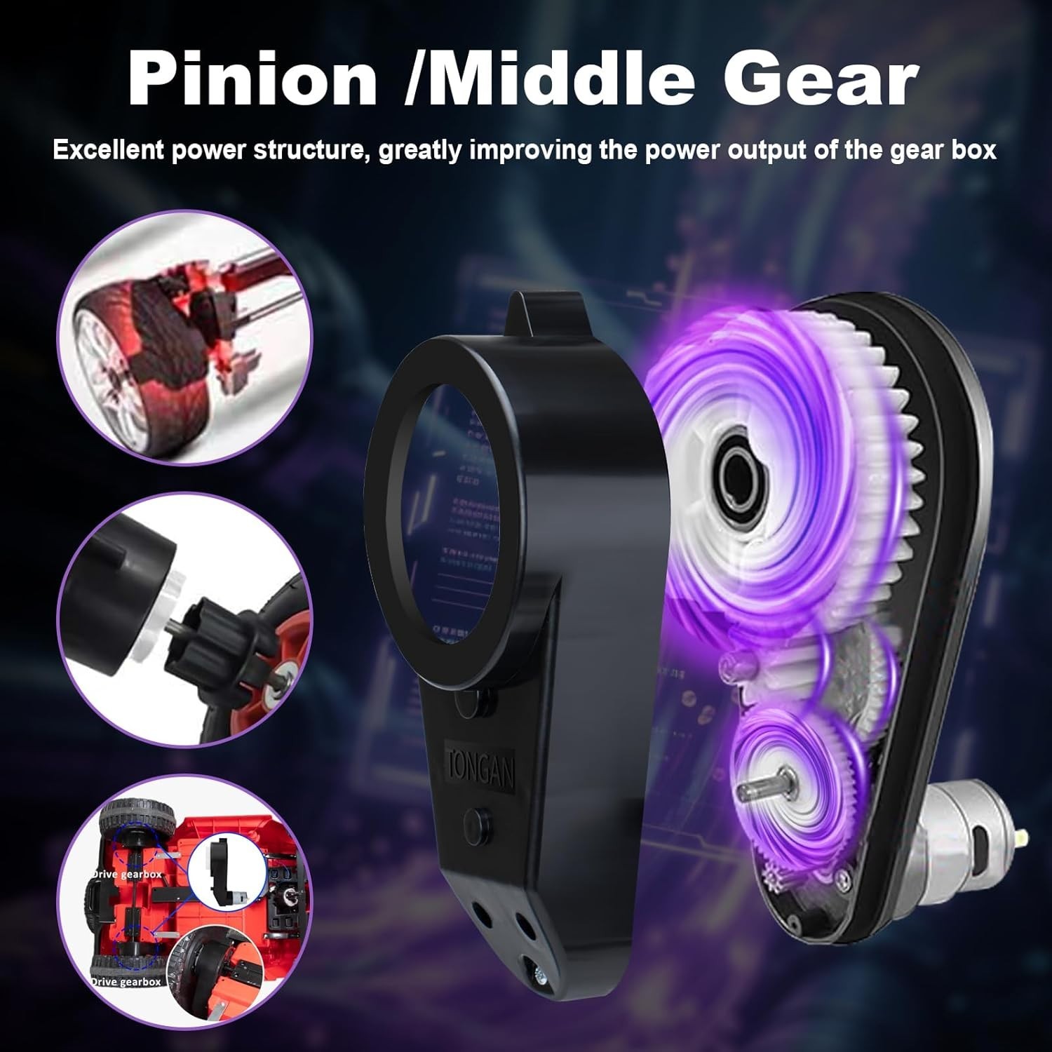 High-Speed 24V RS555 Electric Motor Gearbox for Kid Trax Cars – 200W Power