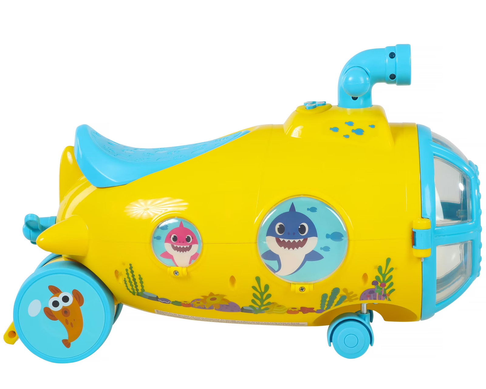 Kids Ride On Toy Baby Shark Yellow Submarine Periscope Spinning Propeller