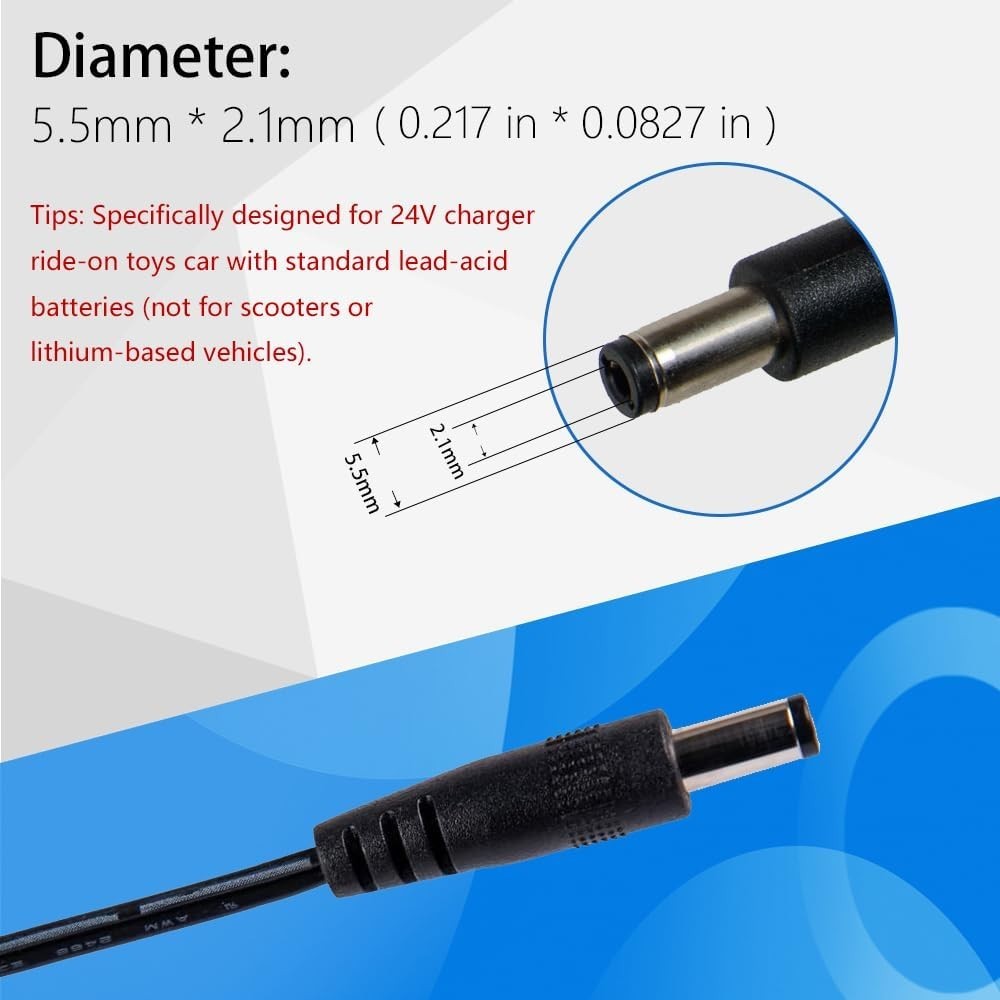24V AC Power Adapter for Dynacraft Realtree UTV Ride on 4×4 Real Tree Buggy Dyna