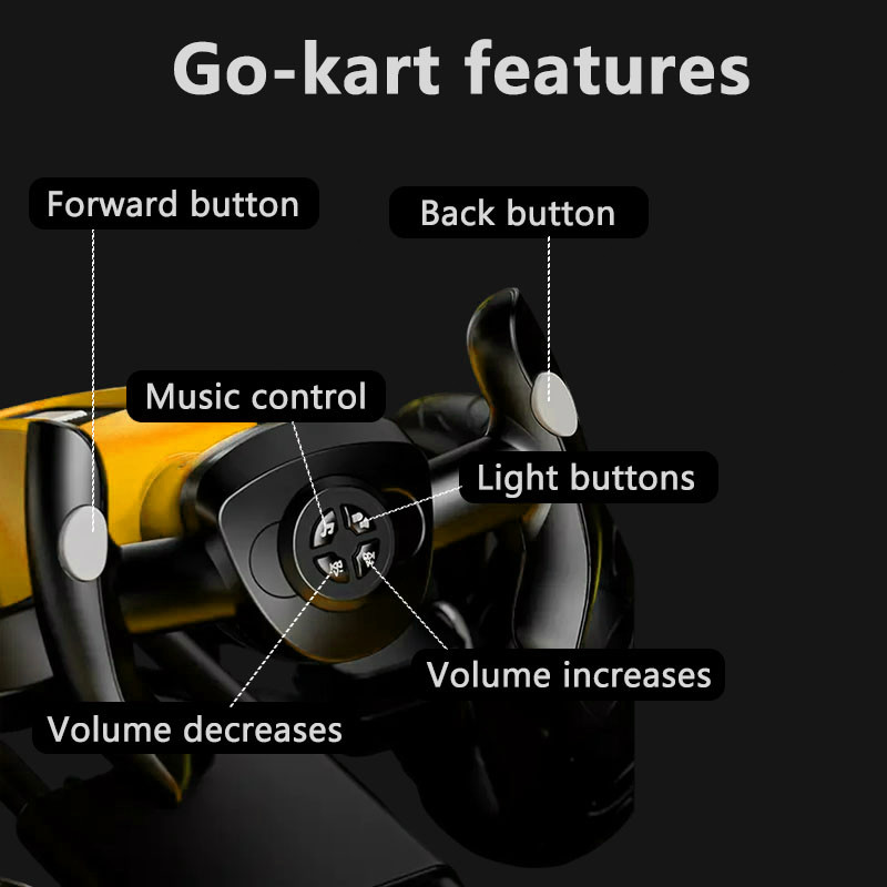 12V Electric Go Kart for Kids with Adjustable Seat Kids Pedal Go Kart, Yellow