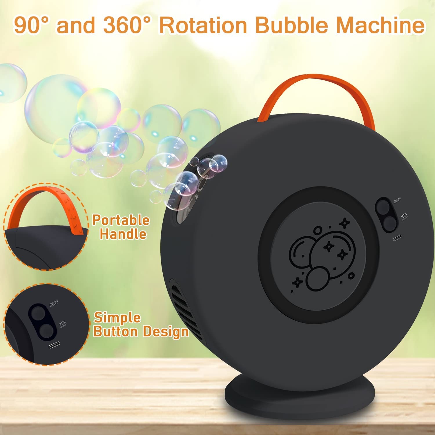 Bubble Machine Automatic Bubble Blower for Kids Toddlers Rechargeable Battery…