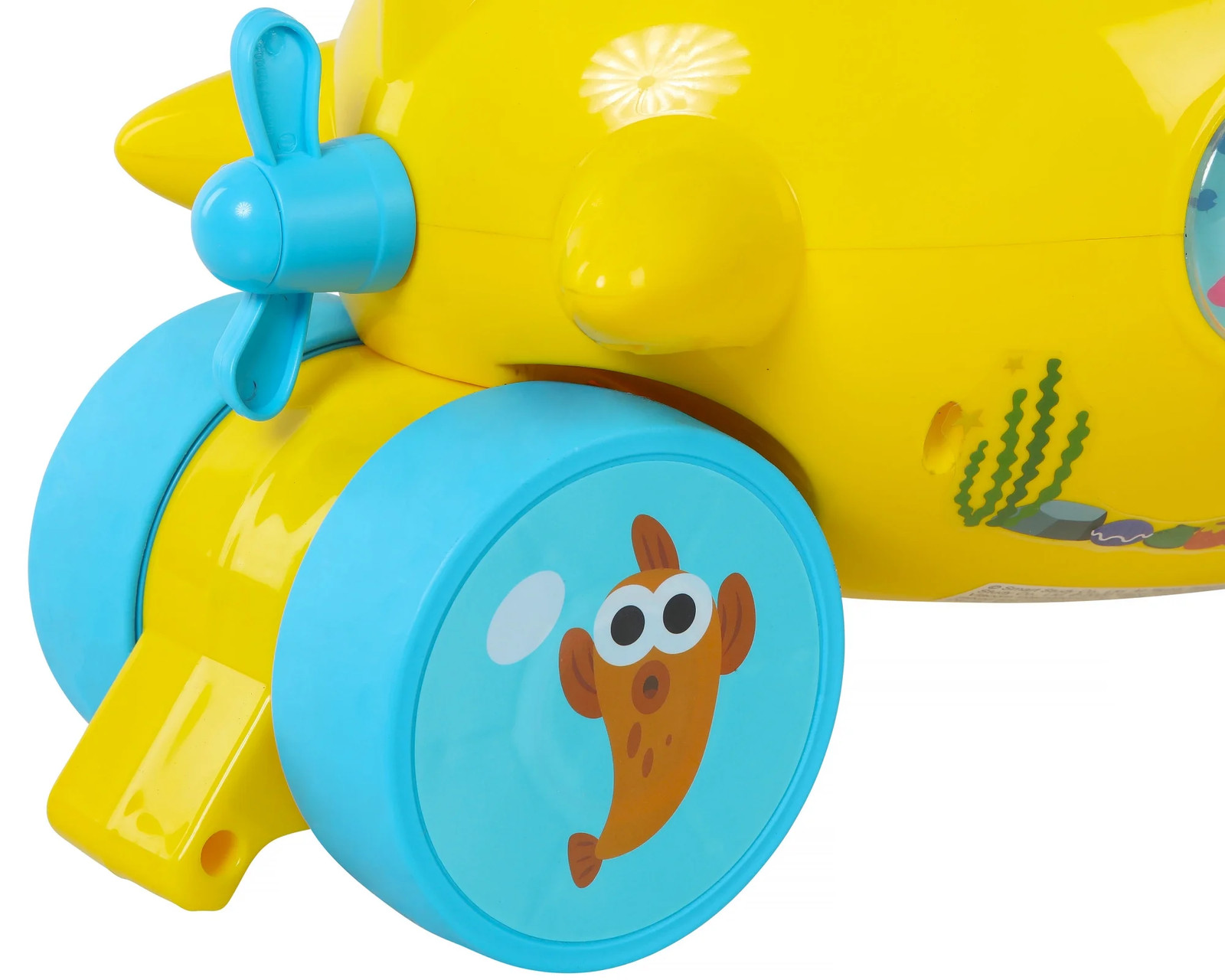 Kids Ride On Toy Baby Shark Yellow Submarine Periscope Spinning Propeller