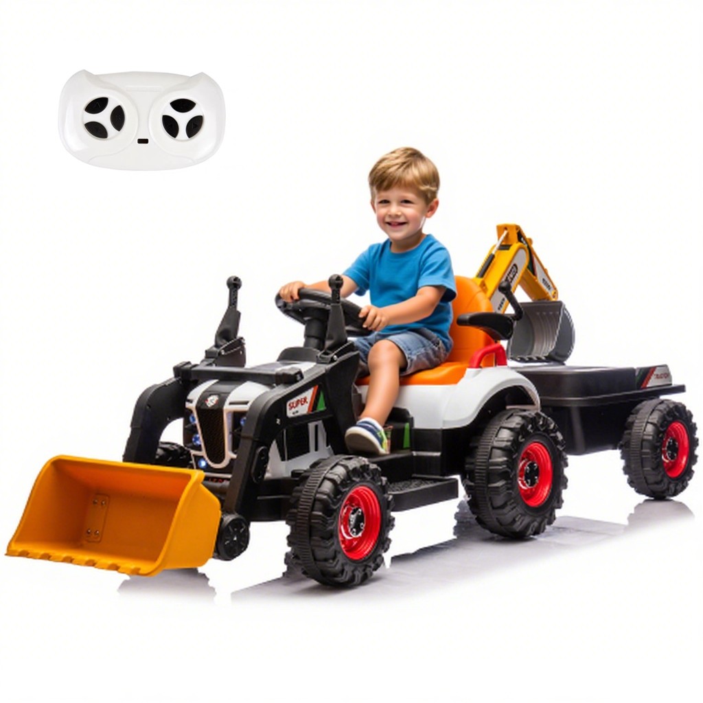 4 in 1 Kids Ride on Tractor 24V Excavator Bulldozer Electric Vehicle with Remote