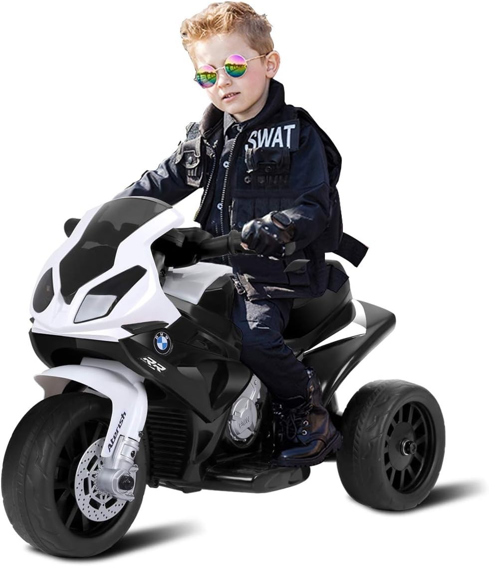 Licensed BMW Kids Electric Motorcycle – Safe 3-Wheel Rider with Music & Lights