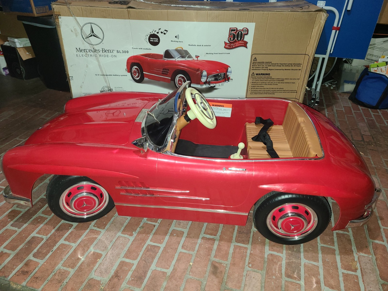 RARE – Kid Trax Mercedes-Benz SL300 12V Electric Ride-On Car For 2 – IOB