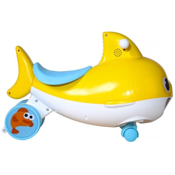 Baby Shark Ride On Self Powered Non-Electric Sit Down Scooter Boys Girls Bike