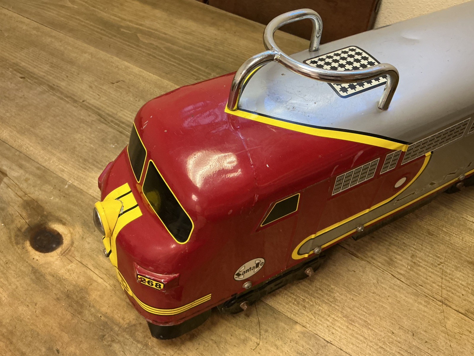 Santa Fe Toddler Ride On Train By Morgan Cycle Discontinued Metal Collectable