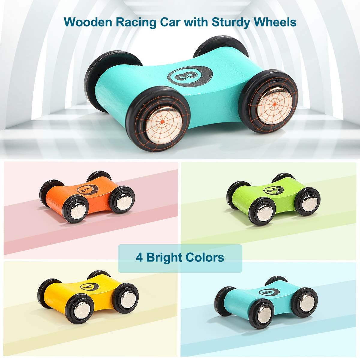 Car Ramp Toys, Race Track Car Toy for Toddler Age 2-4 Year Old Boy with 4 Cars,