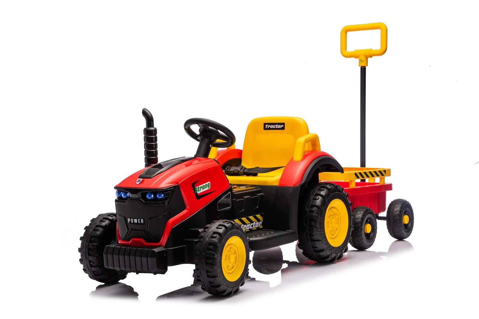 Kids Electric Farm Tractor Ride On Car 12V with Trailer Lights Music Age 3-6